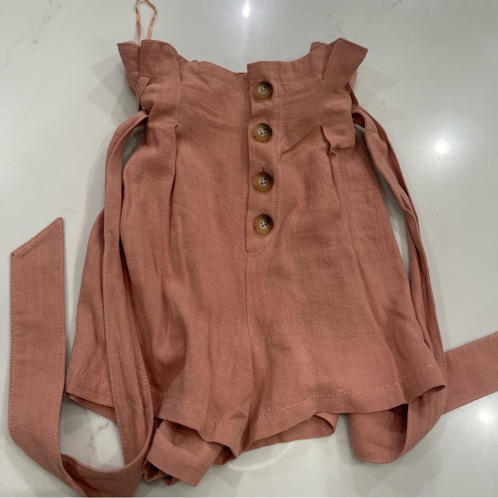 Topshop Blush Pink Casual High Waisted Shorts - Picture 7 of 13